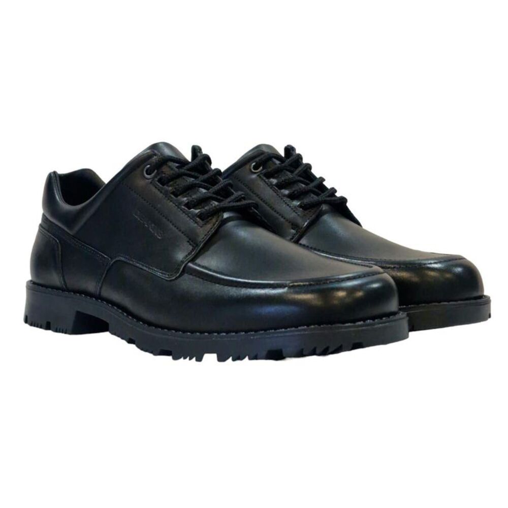 Nicholas Deakins Mens Leather Moc Toe Shoes / Black